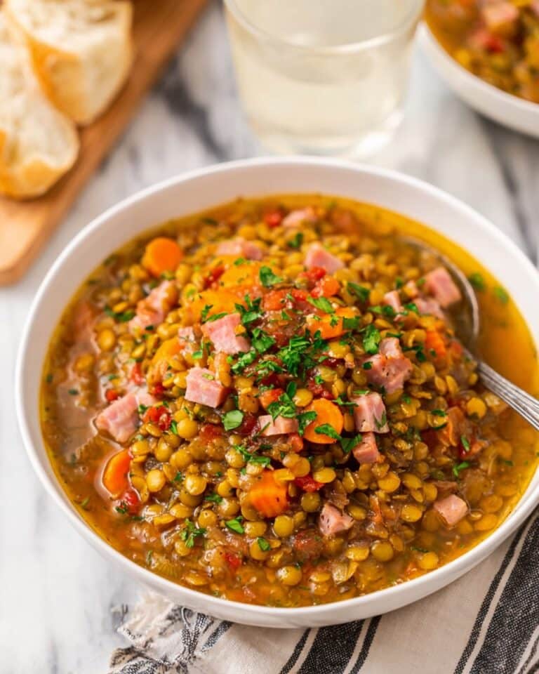 Crockpot Ham & Lentil Soup Recipe