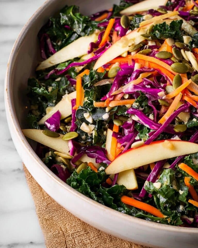 Kale and Apple Slaw with Honey Sesame Vinaigrette Recipe