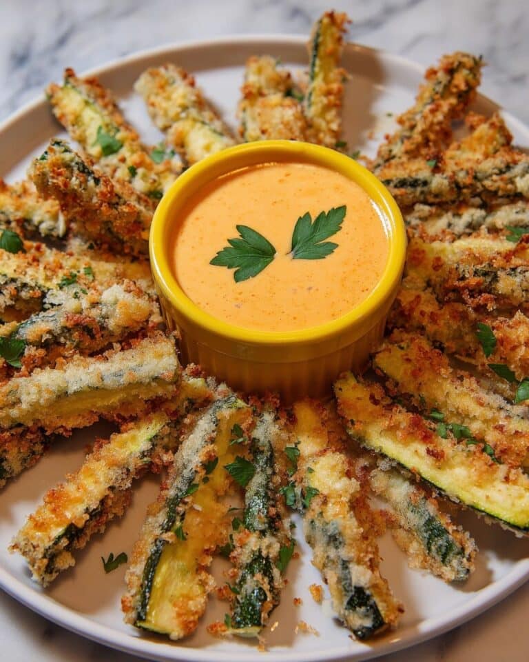 Crispy Zucchini Fries with Roasted Red Pepper Garlic Aioli Recipe
