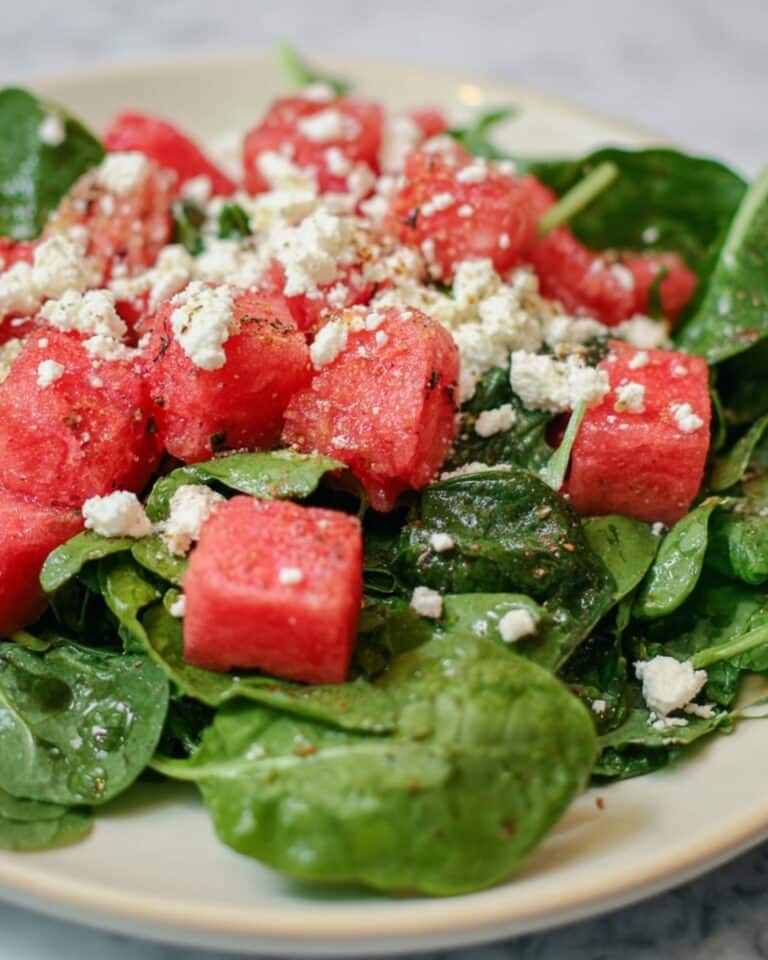 Mixed Green Salad with Watermelon, Queso Fresco, and Cilantro Dressing Recipe