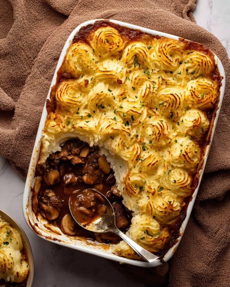 Chicken Mushroom Pie with Duchess Potato Lid Recipe