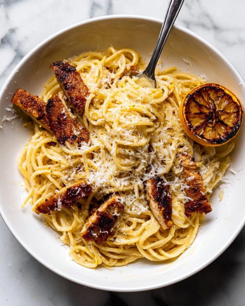 Lemon Butter Pasta with Chicken Recipe