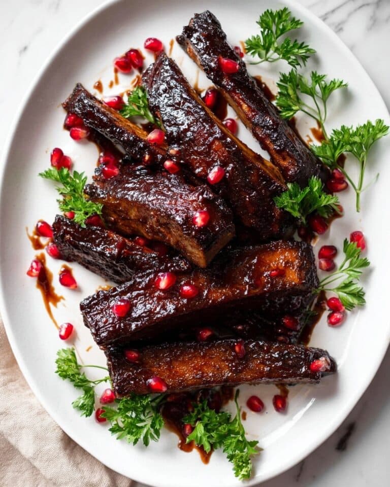 Pomegranate Balsamic Glazed Ribs Recipe