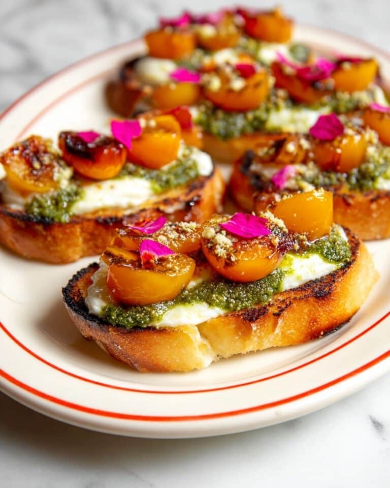 Grilled Peach and Stracciatella Tartine Recipe