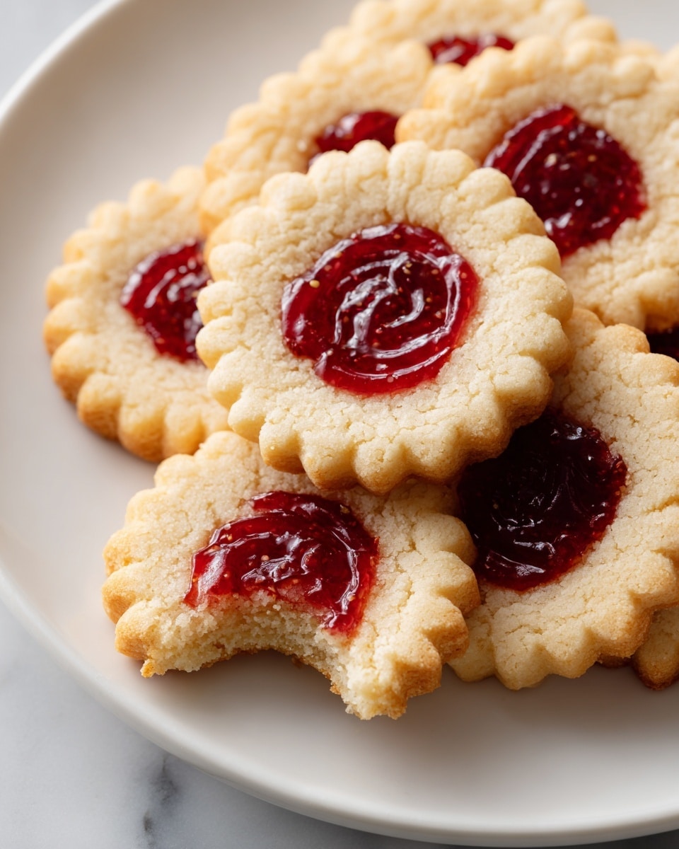 The image shows several round swirled cookies stacked and placed on a surface with a white marbled texture. Each cookie has two visible layers: a light-colored dough twisted with a bright red raspberry swirl, creating a spiral pattern on the top. The dough looks slightly cracked and soft with a textured, slightly bumpy surface. A few fresh raspberries are scattered around the cookies, adding a splash of natural red color. The overall look is fresh and inviting, showing pasty and jam layers clearly. Photo taken with an iphone --ar 4:5 --v 7