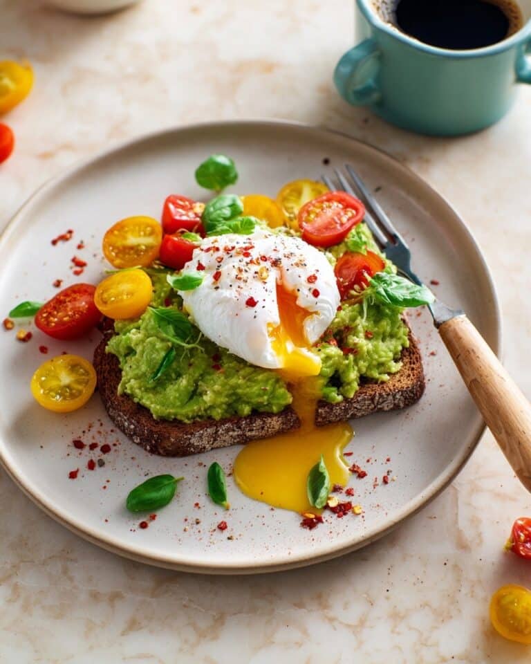 Air Fryer Poached Egg Avocado Smash Toast Recipe