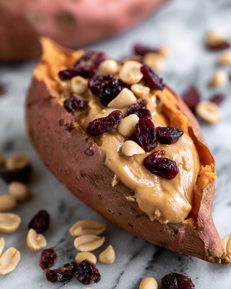 Fall Stuffed Sweet Potatoes with Nut Butter, Cranberries, and Toasted Nuts Recipe