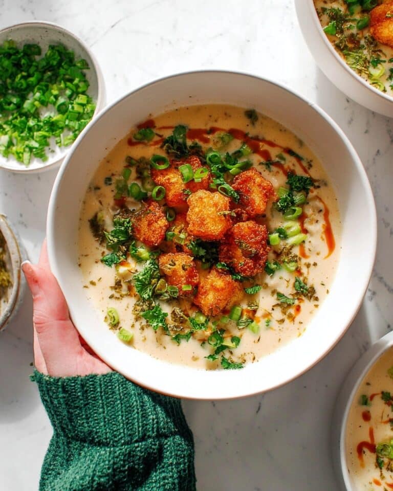 Spicy White Chicken Soup with Seasoned Tots Recipe