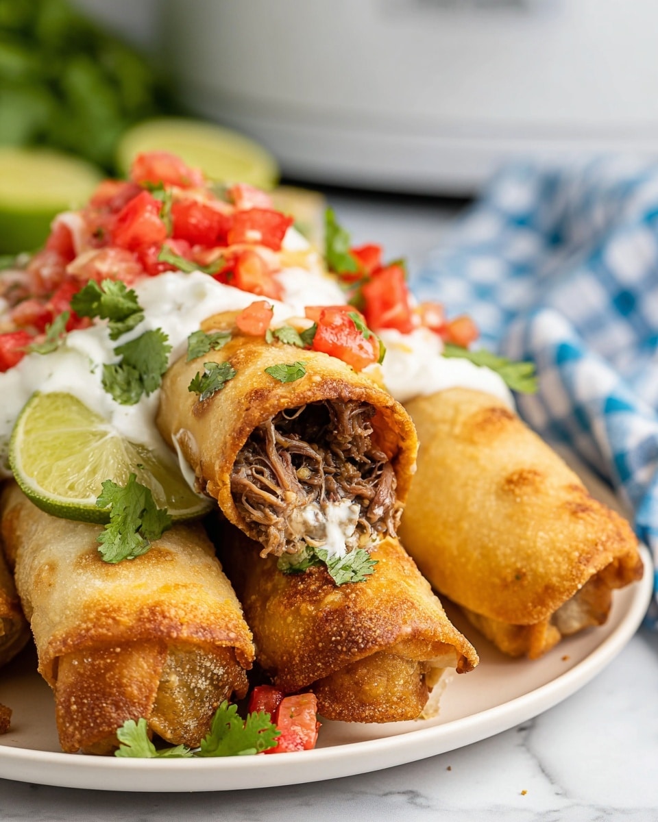 Slow Cooker Beef Chimichangas Recipe