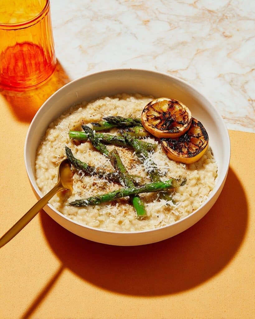 Vegan Charred Lemon-Asparagus Risotto Recipe