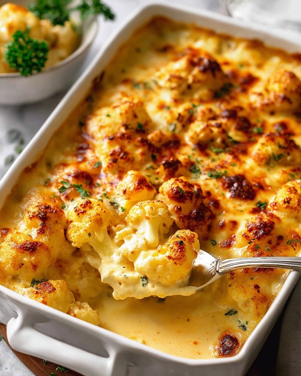 Cauliflower Cheese Bake with Nutmeg and Melted Cheeses Recipe