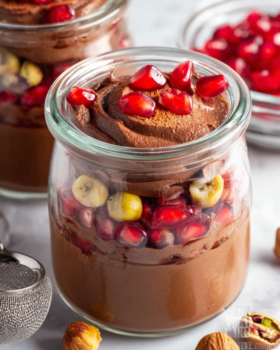 Chocolate Pomegranate Mousse with Pistachios Recipe
