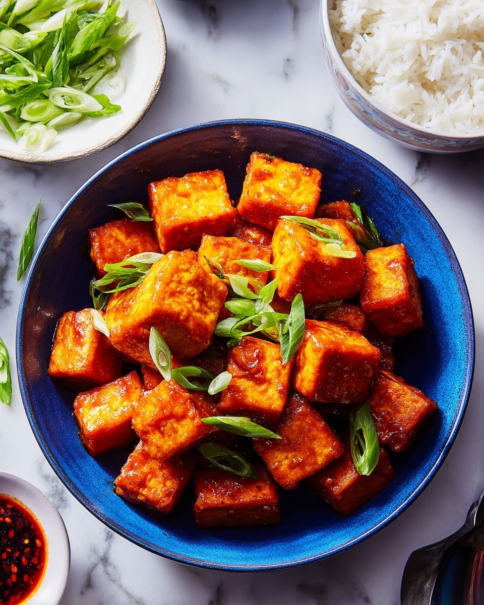 Crispy Fried Tofu with Gochujang Glaze and Rice Recipe