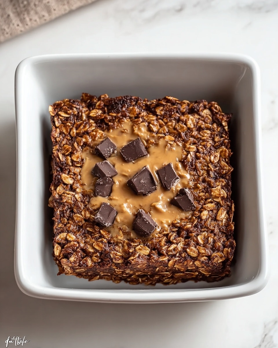 Healthy Chocolate Peanut Butter Baked Oats Recipe