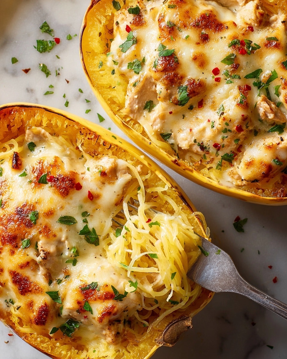 Chicken Alfredo Spaghetti Squash Recipe
