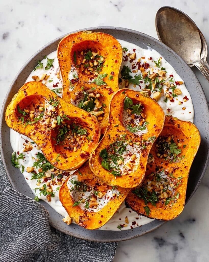 Roasted Honeynut Squash with Whipped Ricotta, Walnuts, and Fresh Herbs Recipe