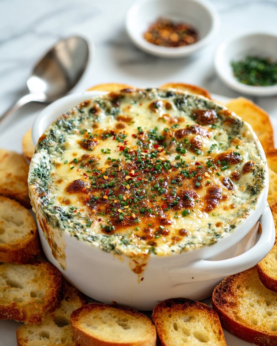 Spinach and Artichoke Dip with Fresno Peppers and Three Cheeses Recipe