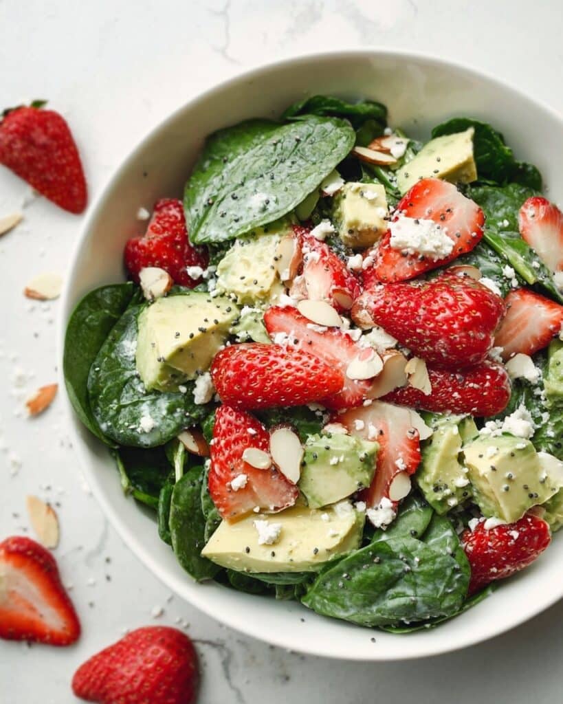 Strawberry Avocado Spinach Salad with Creamy Poppyseed Dressing Recipe