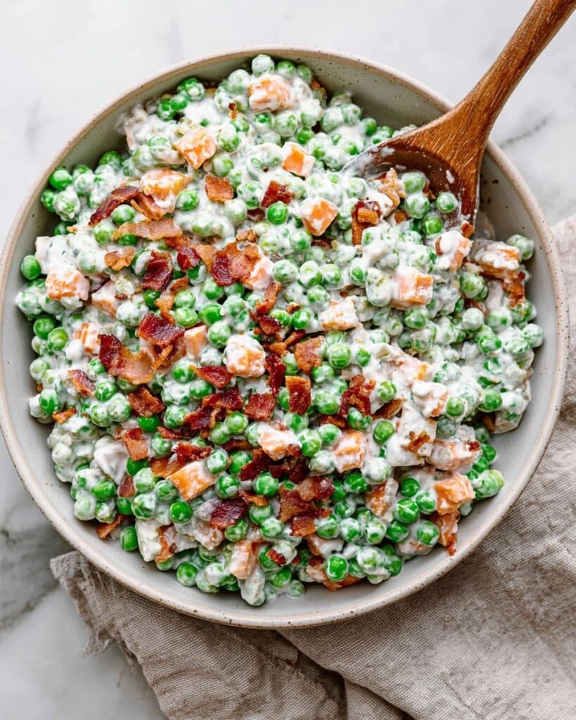Creamy Pea Salad with Bacon Recipe