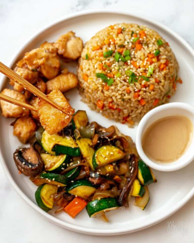 Hibachi Chicken with Fried Rice and Vegetables Recipe