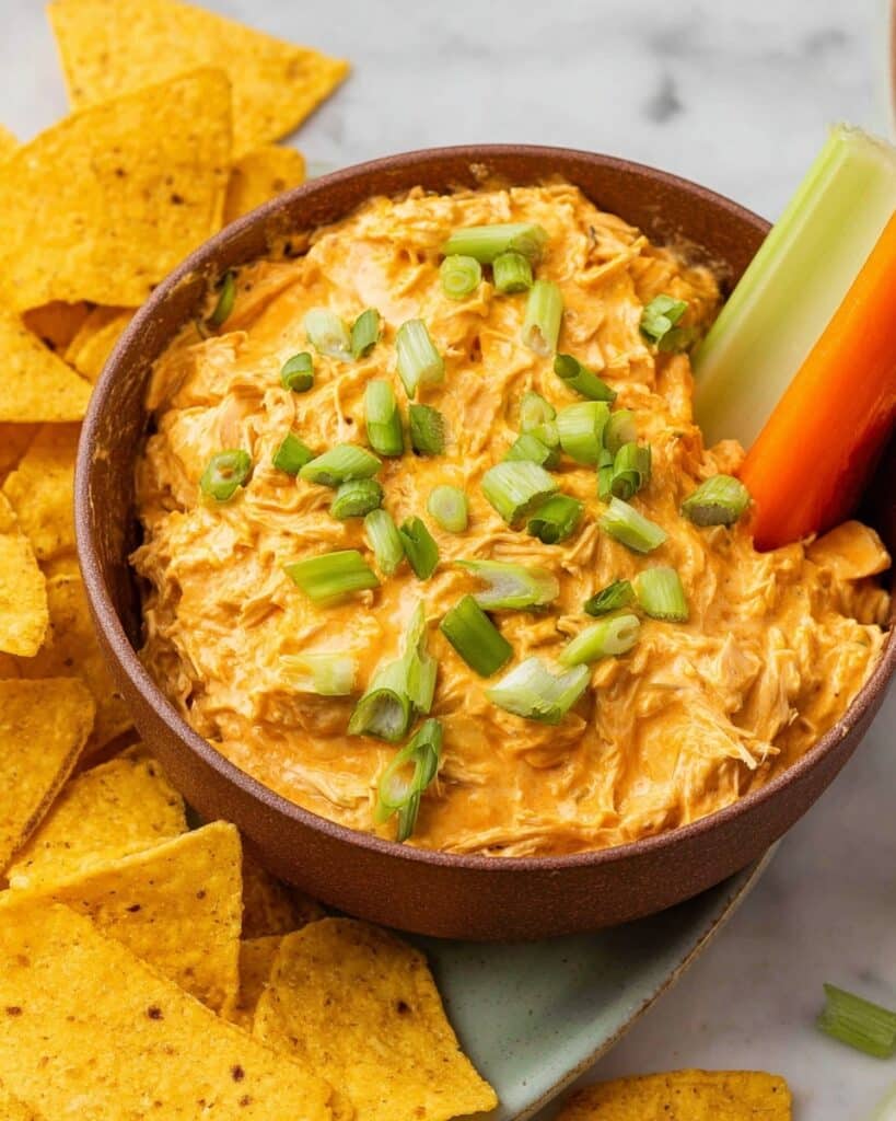 Cheesy Crockpot Buffalo Chicken Dip Recipe