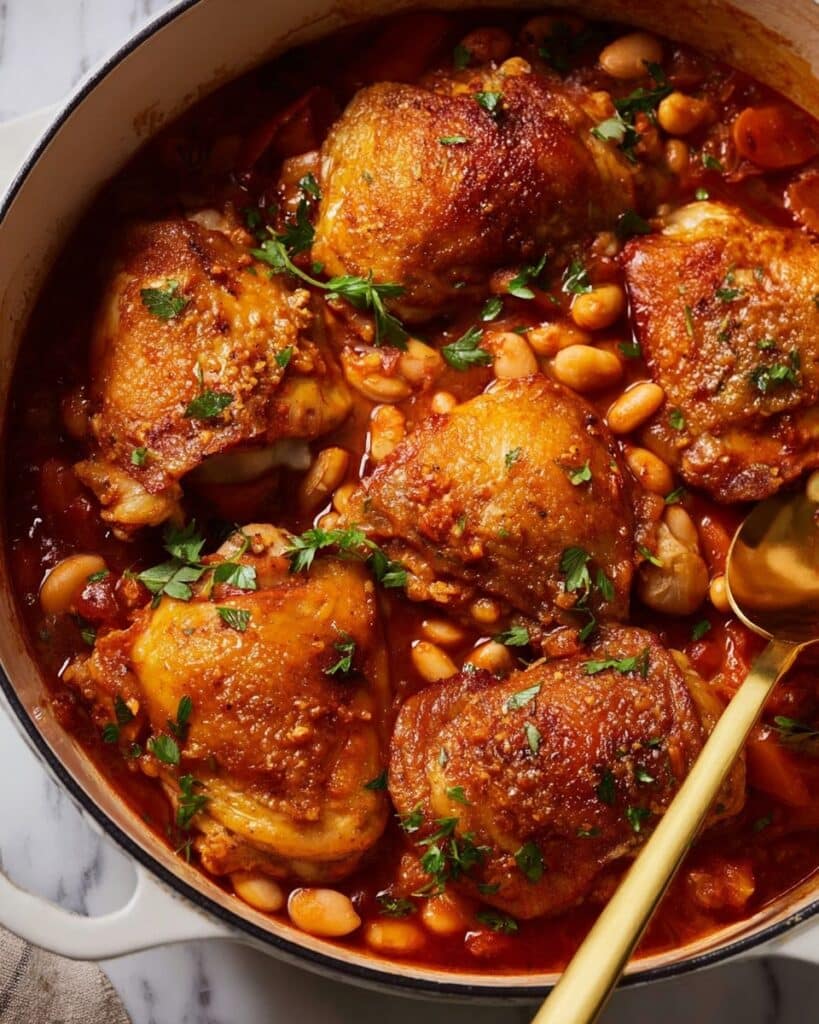 Chicken Tagine with Apricots, Chickpeas, and Preserved Lemon Recipe