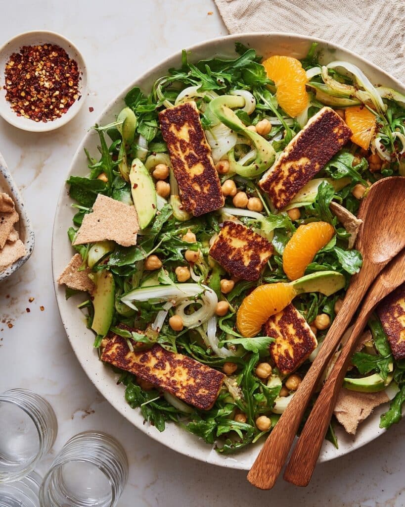 Fried Halloumi Salad Recipe