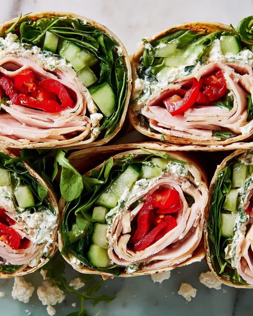 Turkey and Veggie Lavash Wrap with Goat Cheese and Dill Recipe
