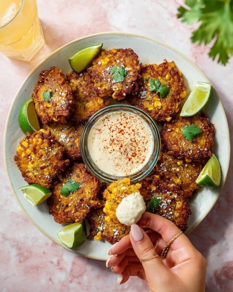 Esquites Fritters with Creamy Lime Sauce Recipe