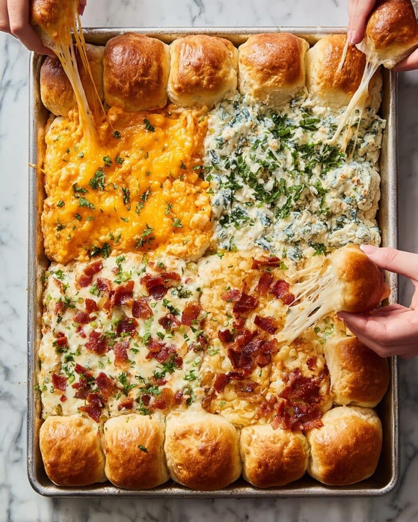4-Way Party Dip with Biscuits and Toppings Recipe
