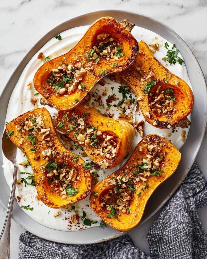 Roasted Honeynut Squash with Whipped Ricotta, Walnuts, and Herbs Recipe