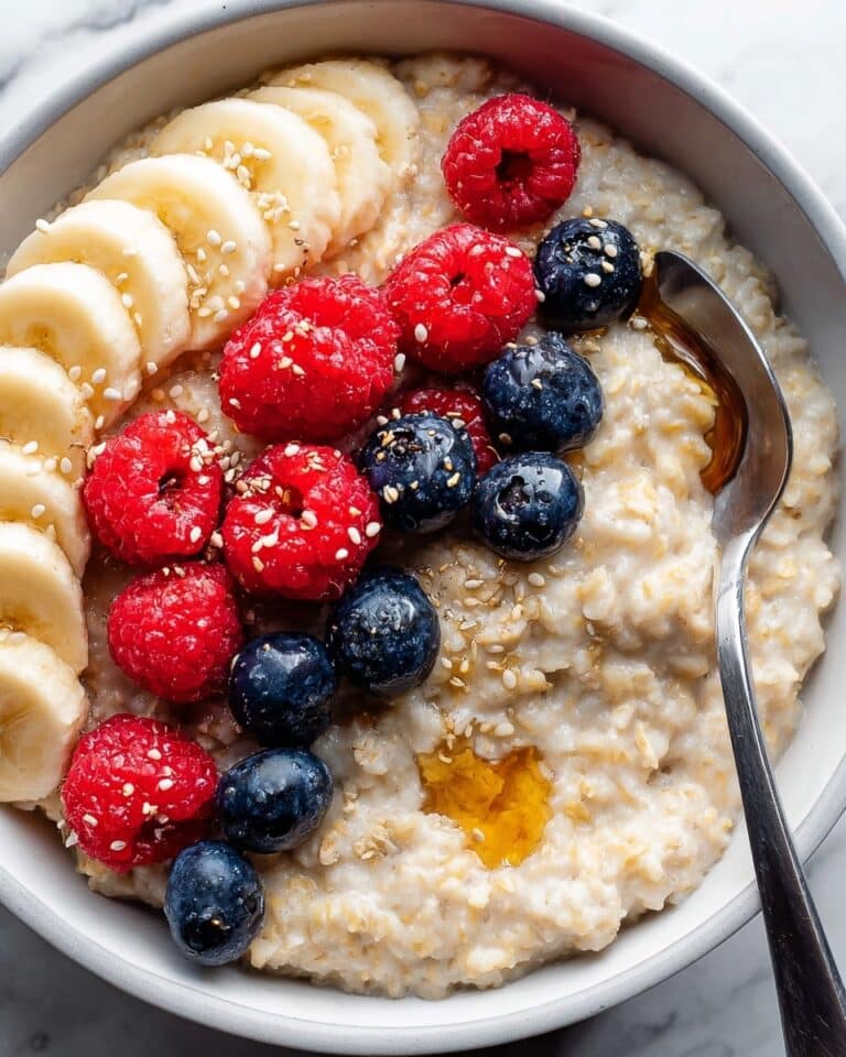 Protein Oatmeal with Cottage Cheese and Honey (24g Protein!) Recipe
