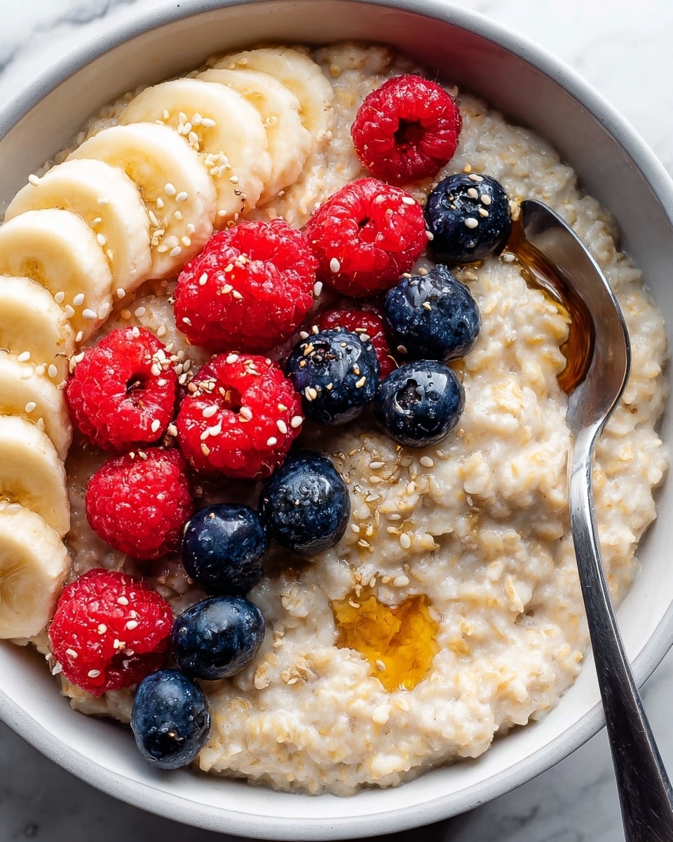 Protein Oatmeal with Cottage Cheese and Honey (24g Protein!) Recipe
