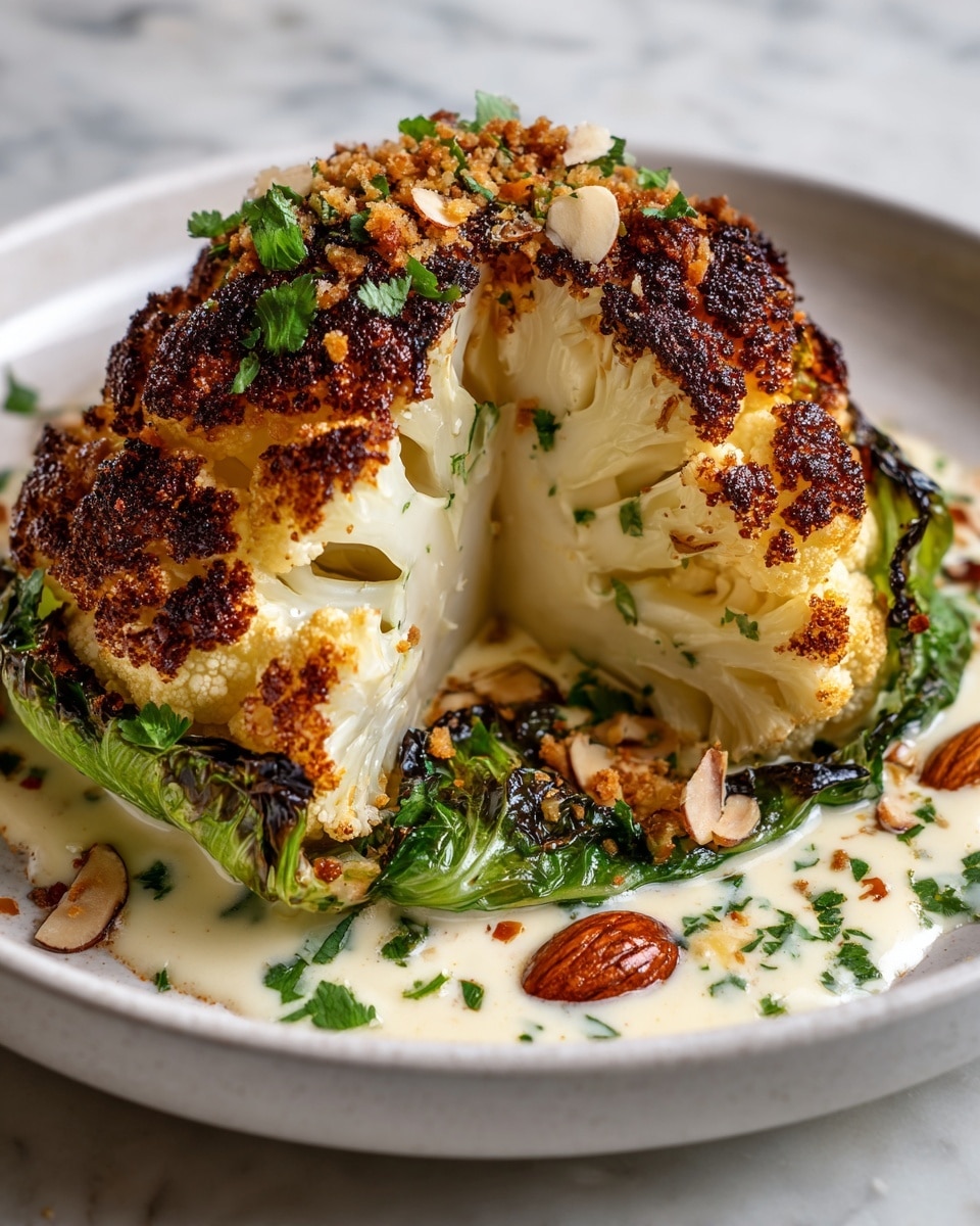 Roasted Cauliflower with Almond Sauce Recipe
