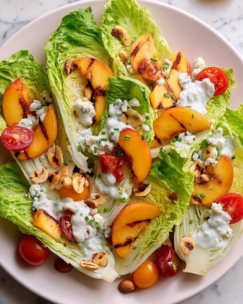 Grilled Peach Salad with Blue Cheese and Hazelnuts Recipe