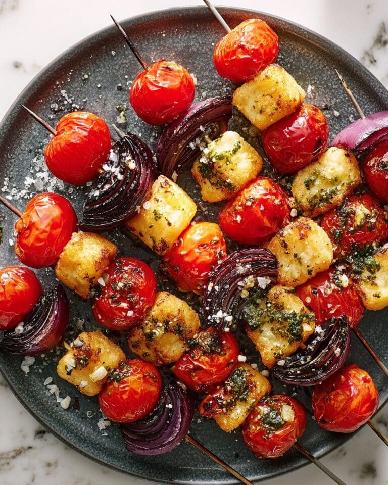 Tomato Gnocchi Kebabs with Salsa Verde Recipe