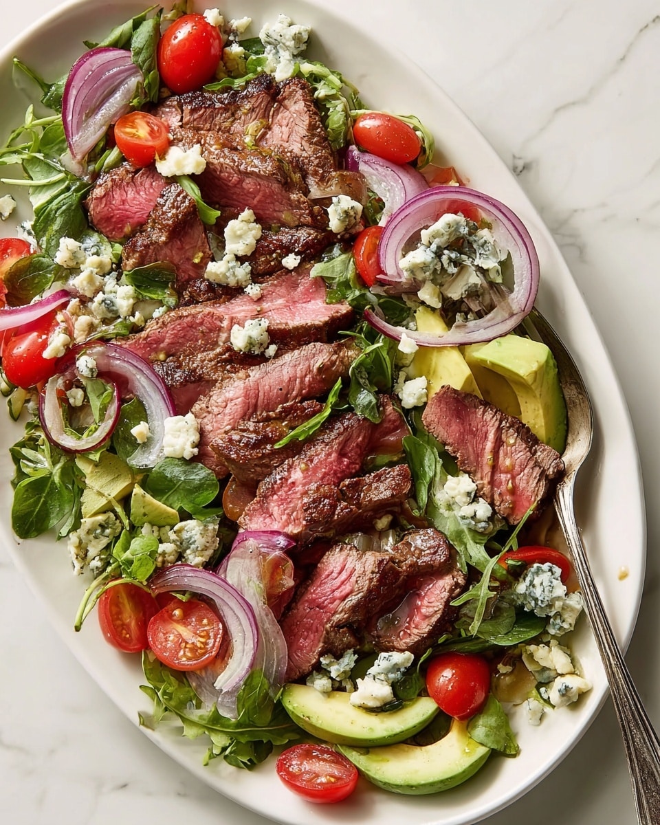 Grilled Steak Salad with Balsamic Vinaigrette and Blue Cheese Recipe