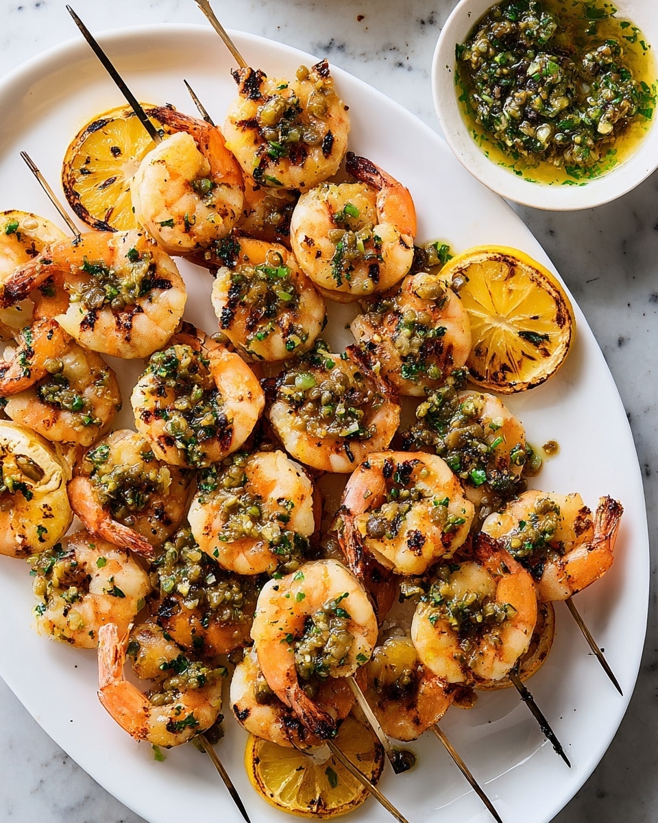 Grilled Shrimp Piccata Skewers Recipe