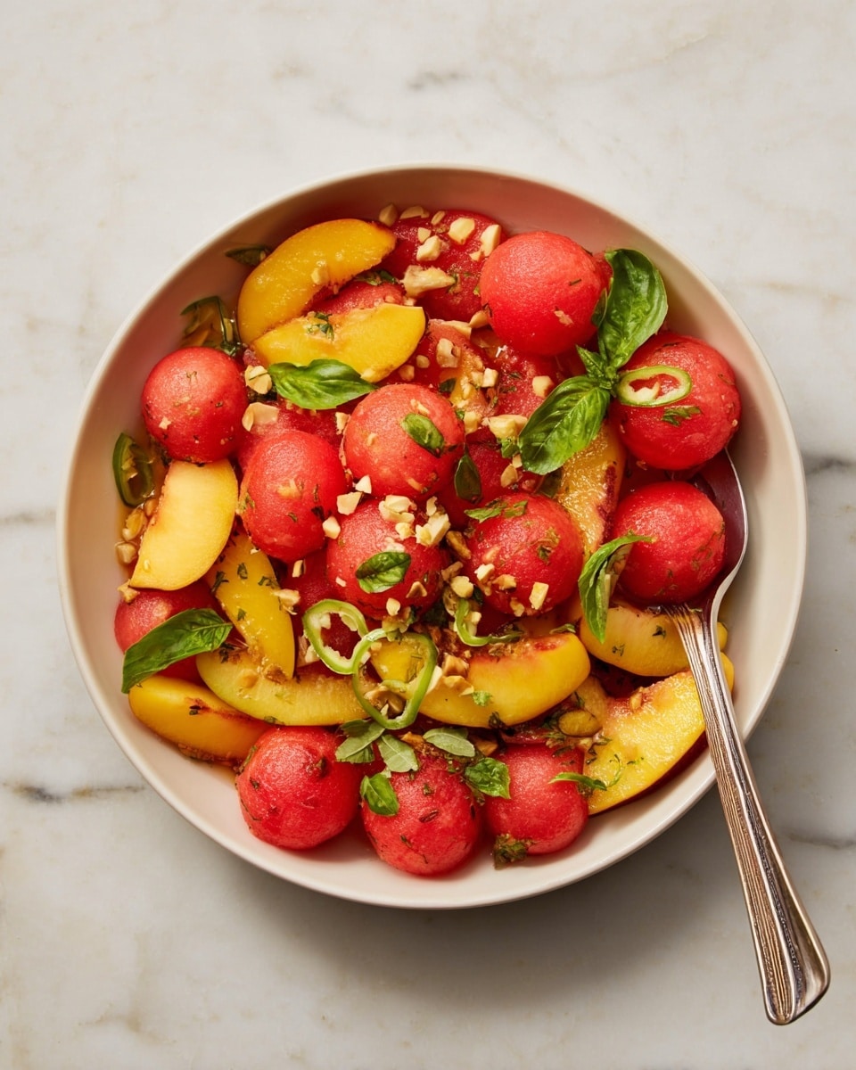 Thai-Inspired Watermelon & Peach Salad Recipe