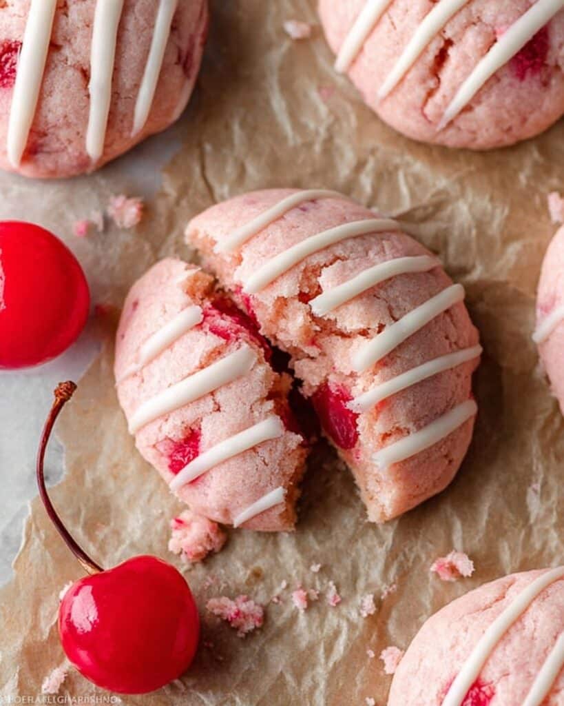 Cherry Almond Shortbread Cookies Recipe