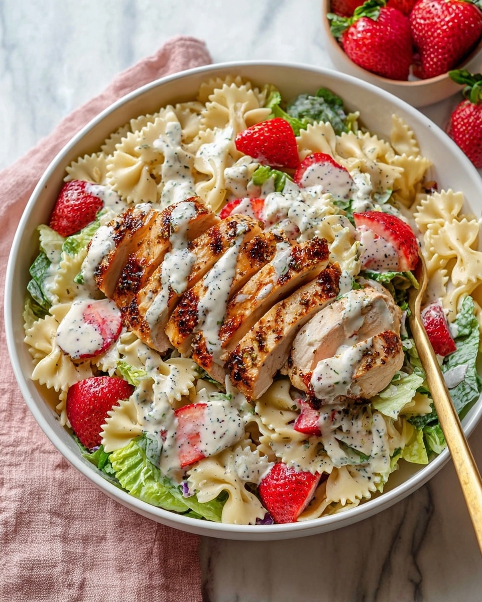 Creamy Strawberry Feta Pasta Salad Recipe