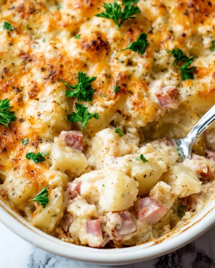 Cheesy Ham & Potato Casserole Recipe