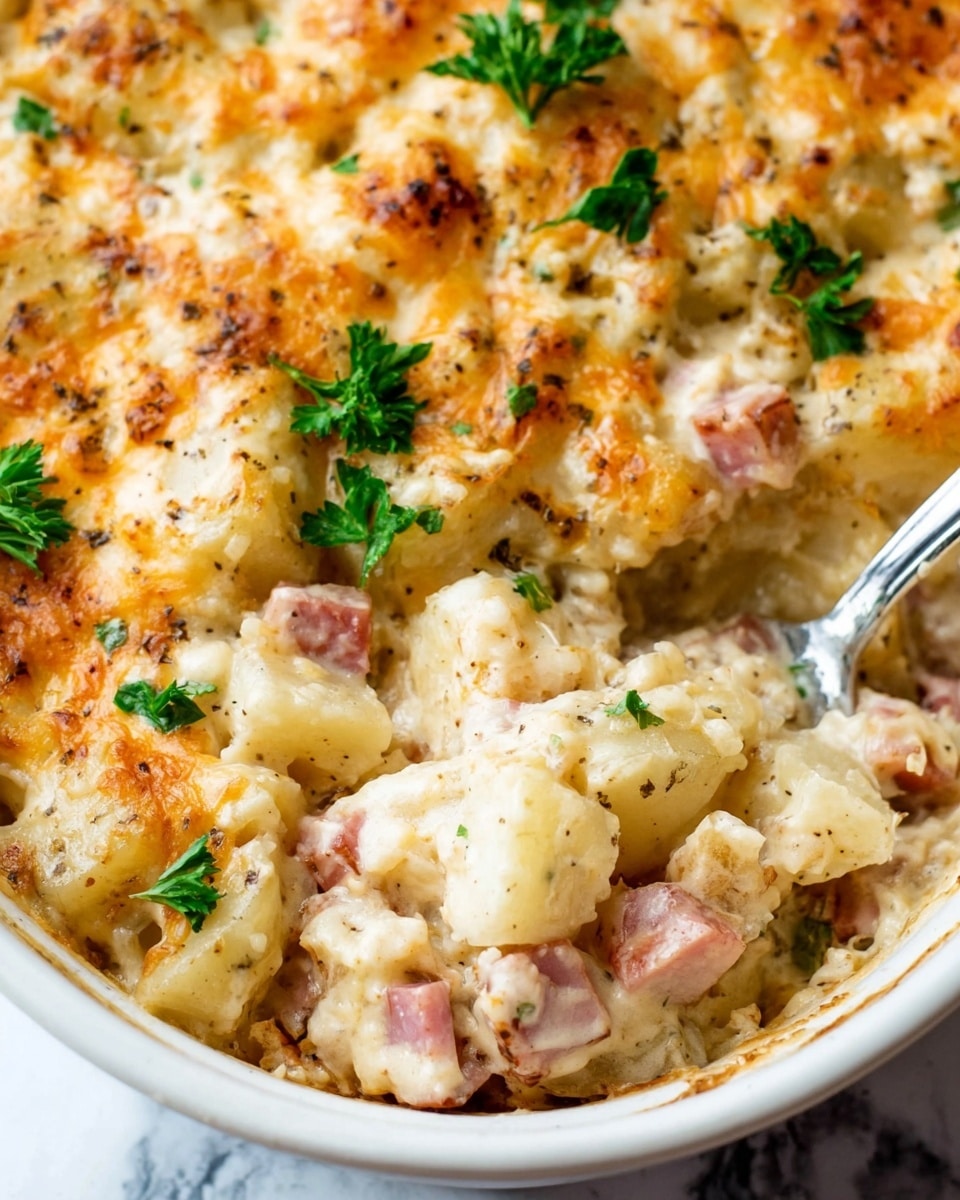 Cheesy Ham & Potato Casserole Recipe