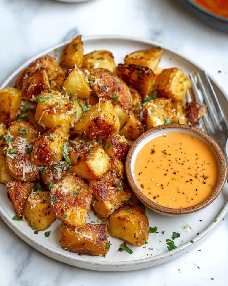 Crispy Baked Potatoes with Herb-Parmesan and Spicy Mayo Sauce Recipe