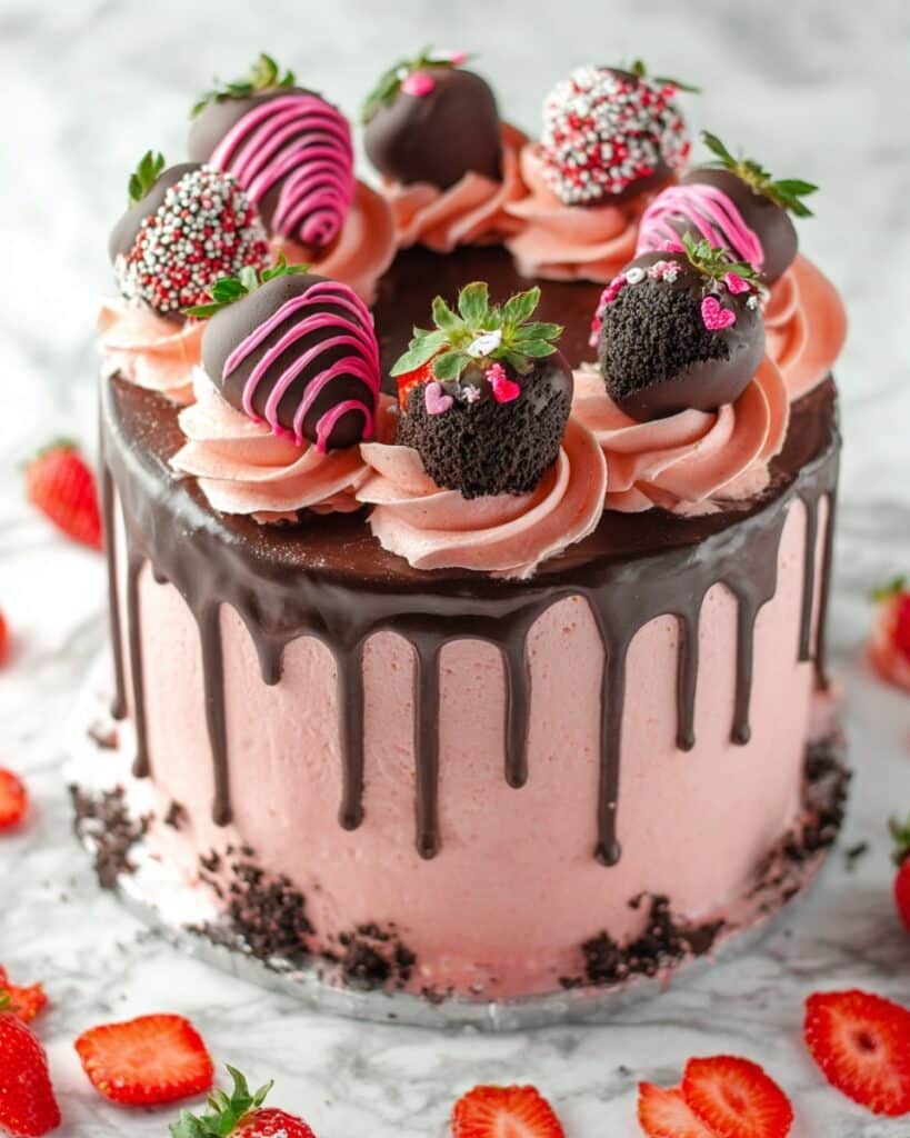 Chocolate Covered Strawberry Layer Cake Recipe