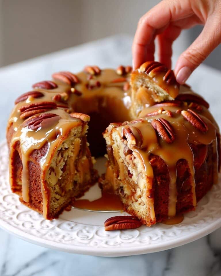 Apple Pecan Cake with Caramel Glaze Recipe