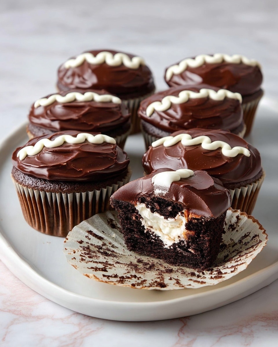Cream-Filled Chocolate Cupcakes with Ganache Topping Recipe