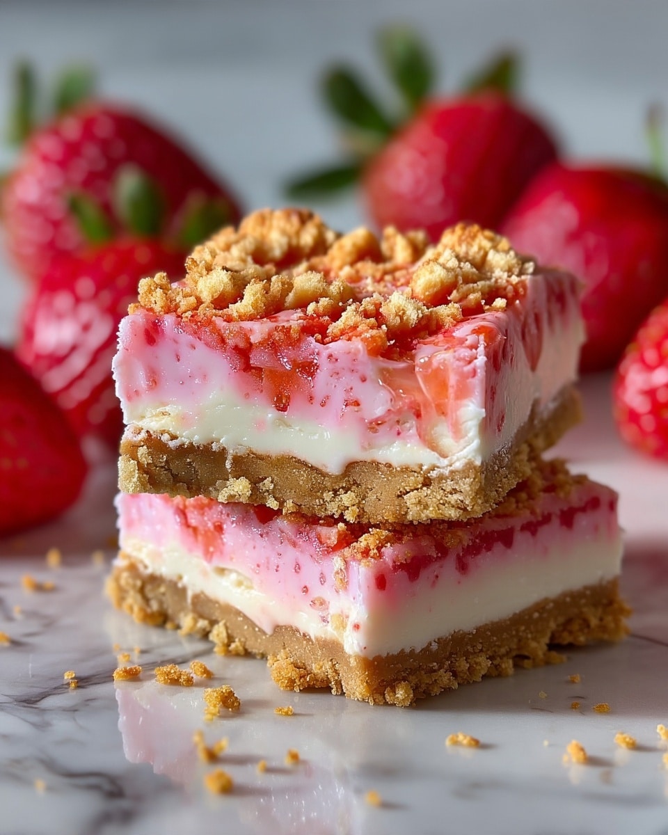 Strawberry Crunch Cheesecake Bars Recipe