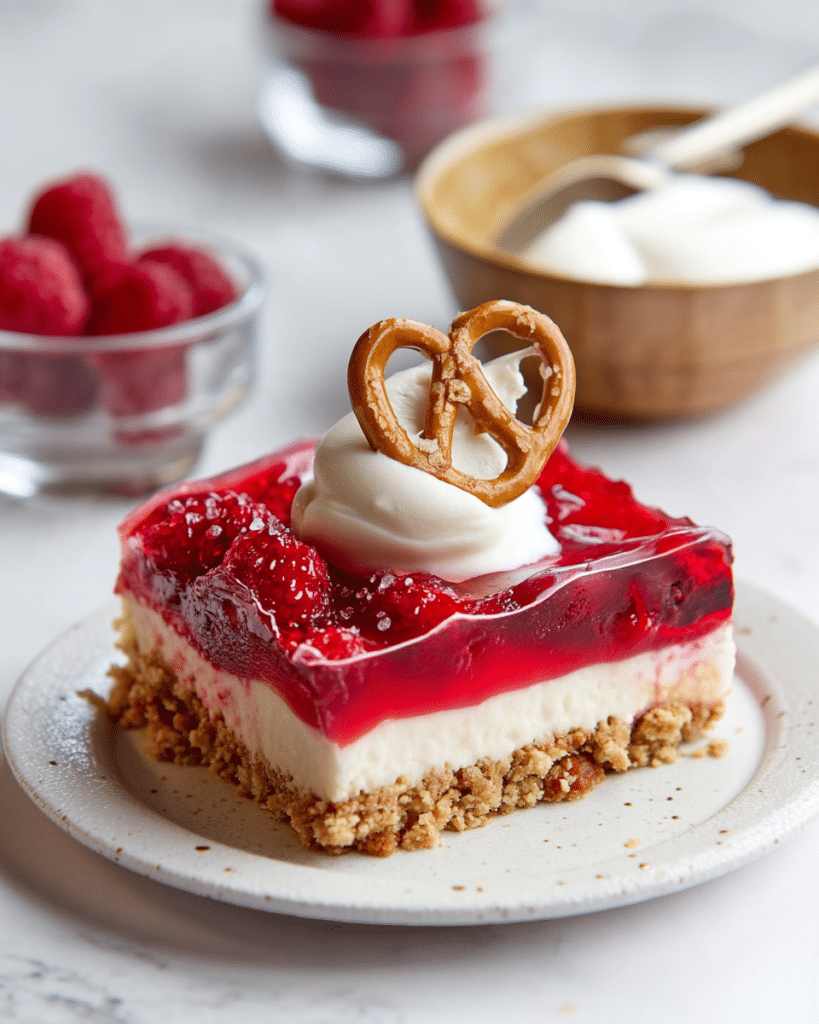 Raspberry Pretzel Salad Recipe