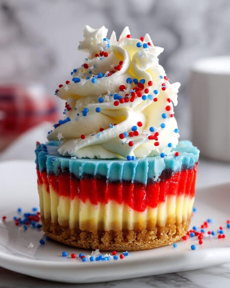 Red, White and Blue Mini Cheesecakes Recipe